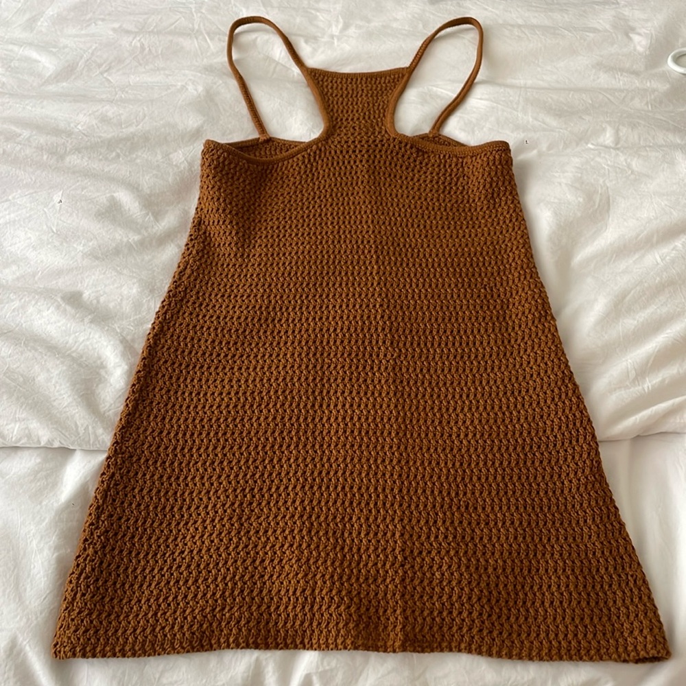 House of Harlow 1960 brown crochet mini dress, size small